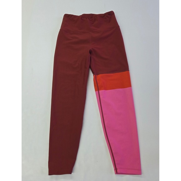 Nanette Lepore Pants - Nanette Lepore Colorblock Legging Small Maroon Pink Orange Play Ultra Activewear